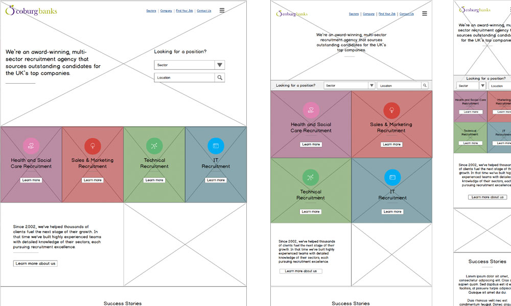 Coburg Banks Wireframes